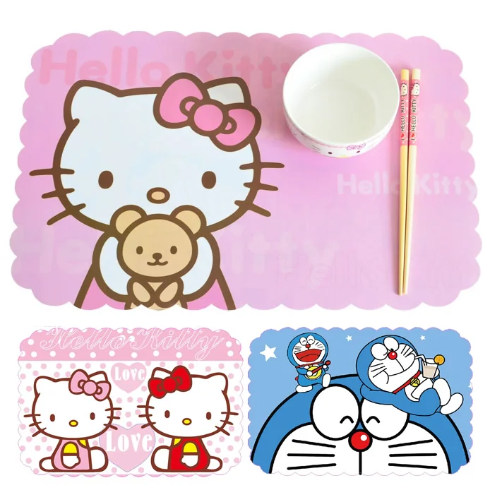 Kawaii Kitty PVC настольные коврики кухонная салфетка-подставка обеденный водонепроницаемый коврик для стола. Украшение стола. Коврик для мыши. 9 цветов
