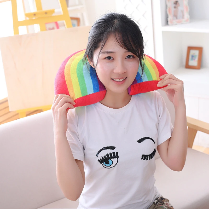 U образные радужные подушки декоративная подушка для детской комнаты полосатая