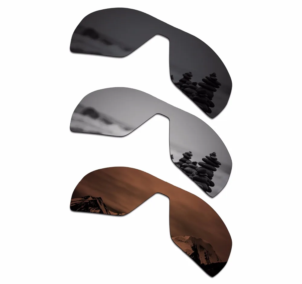 

SmartVLT 3 Pieces Polarized Sunglasses Replacement Lenses for Oakley Offshoot Stealth Black and Silver Titanium and Amber Brown