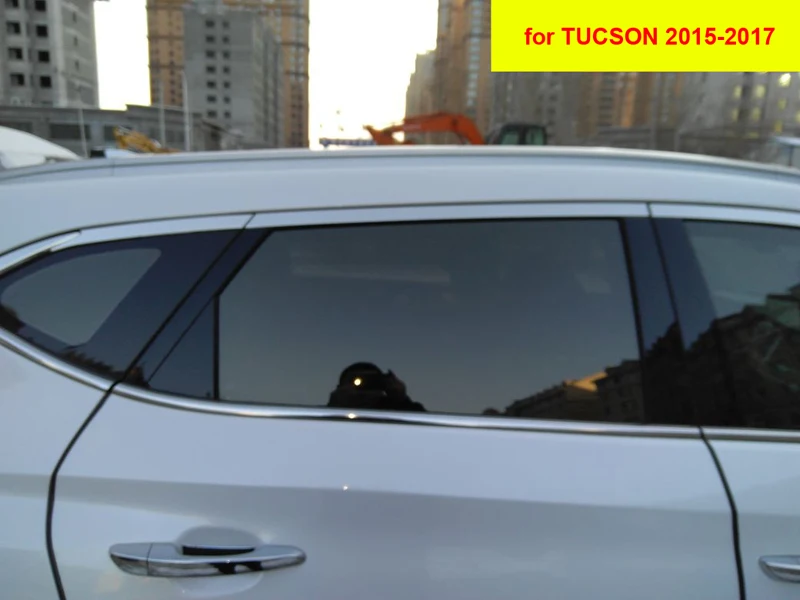 8 шт. черное зеркало ПК для hyundai TUCSON- IX25 оконная отделка BCl колонна декоративная наклейка