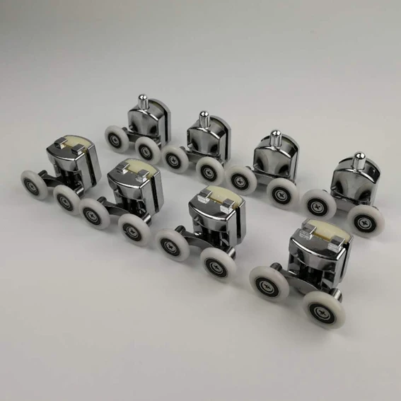 4pcs lower4pcs upper До 4 никель-металл-8 шт./компл. 23/25 мм Pop Up Множественная система шкива латуни цинк сплав подшипника оборудования дверей раздвижных дверей, душевая кабина, душевая кабина аксессуары - Цвет: 4pcs lower4pcs upper