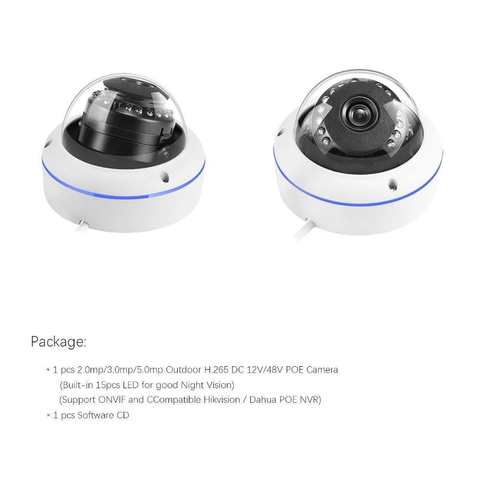 Eyessys H.265 IP 15 светодиодов CCTV POE купольная камера 2 МП/3 Мп/5 Мп ONVIF система