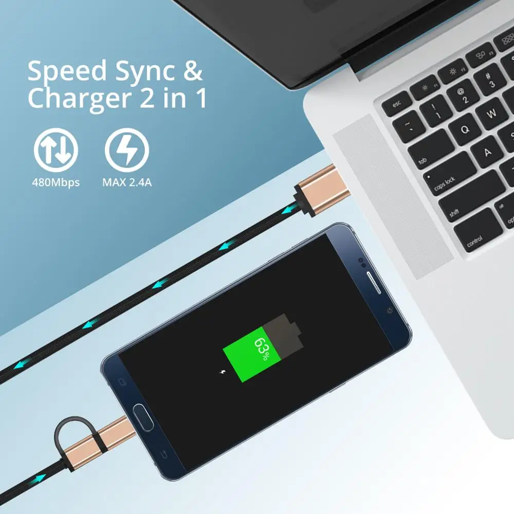 ANMONE 2 в 1 usb type C кабель для мобильного телефона Micro USB Выдвижной быстрой зарядки м