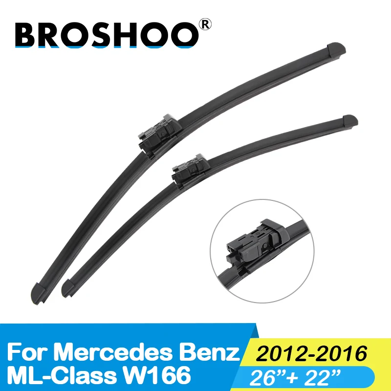 ML-Class W166 2622 BROSHOO Автомобильная Щетка стеклоочистителя резиновая для Mercedes Benz ML Class W164 W166 ML63 ML300 ML350 Fit Pinch Tab/кнопочные ручки 2005 до - Цвет: ML-Class W166 2622