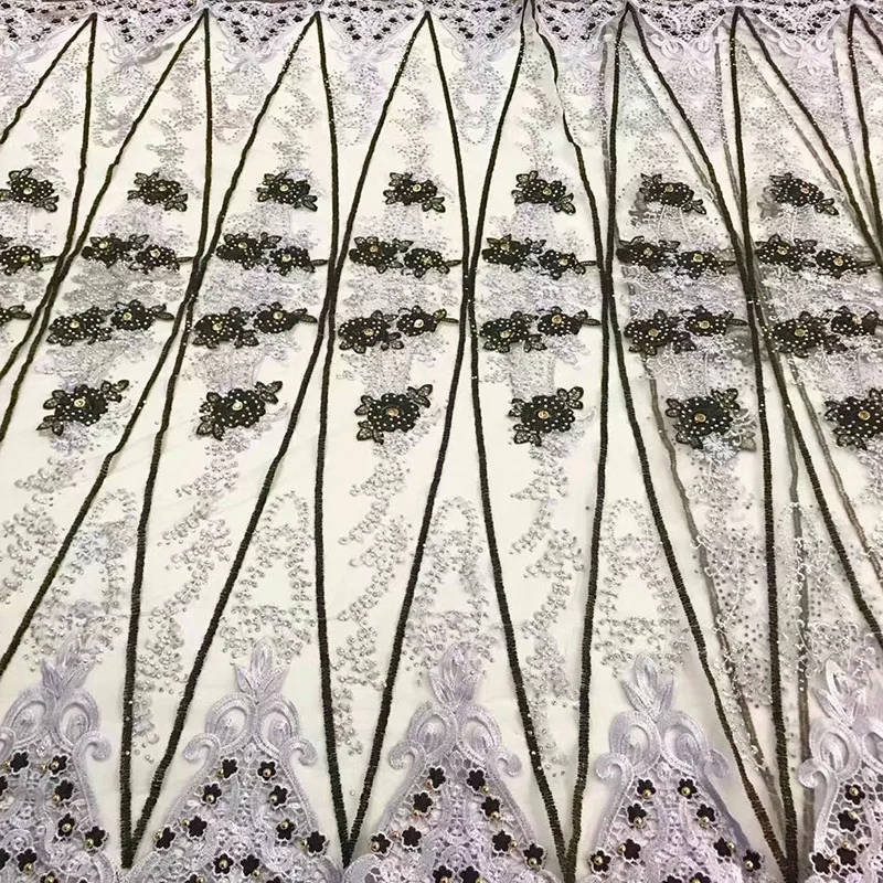 Африканская кружевная ткань тюль с камнями Высококачественная французская