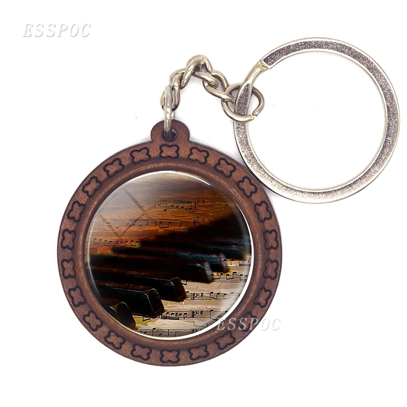 Брелок для ключей с пианино ювелирные изделия в стиле ретро деревянный кабошоном
