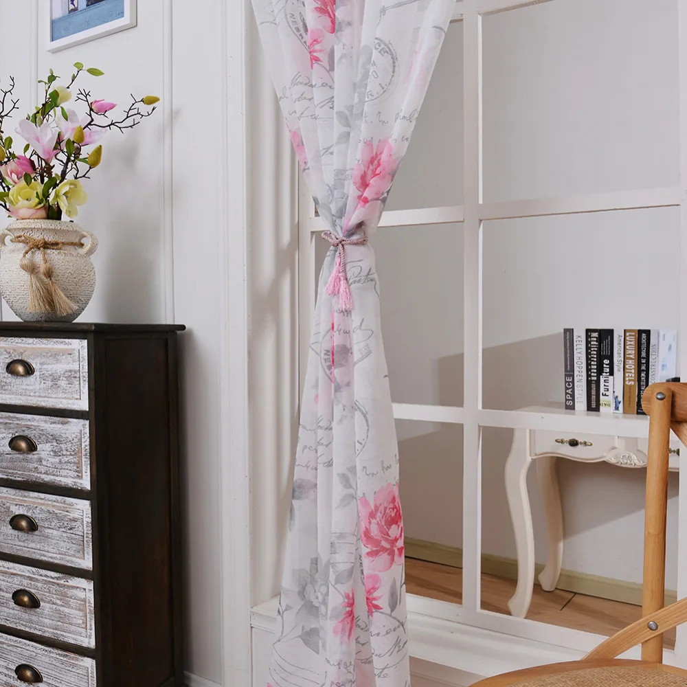 Занавески на окна 1 шт. 0 8*1 м прозрачная вуаль тюль занавеска с фруктовым принтом