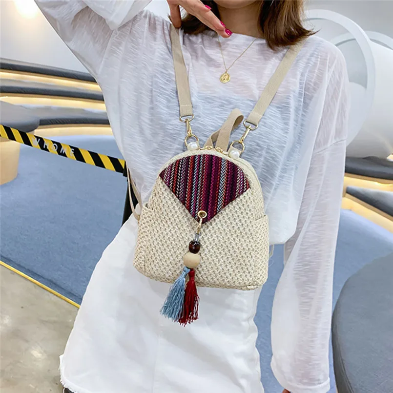 Модный рюкзак для женщин модные соломенные рюкзаки девочек школьные сумки