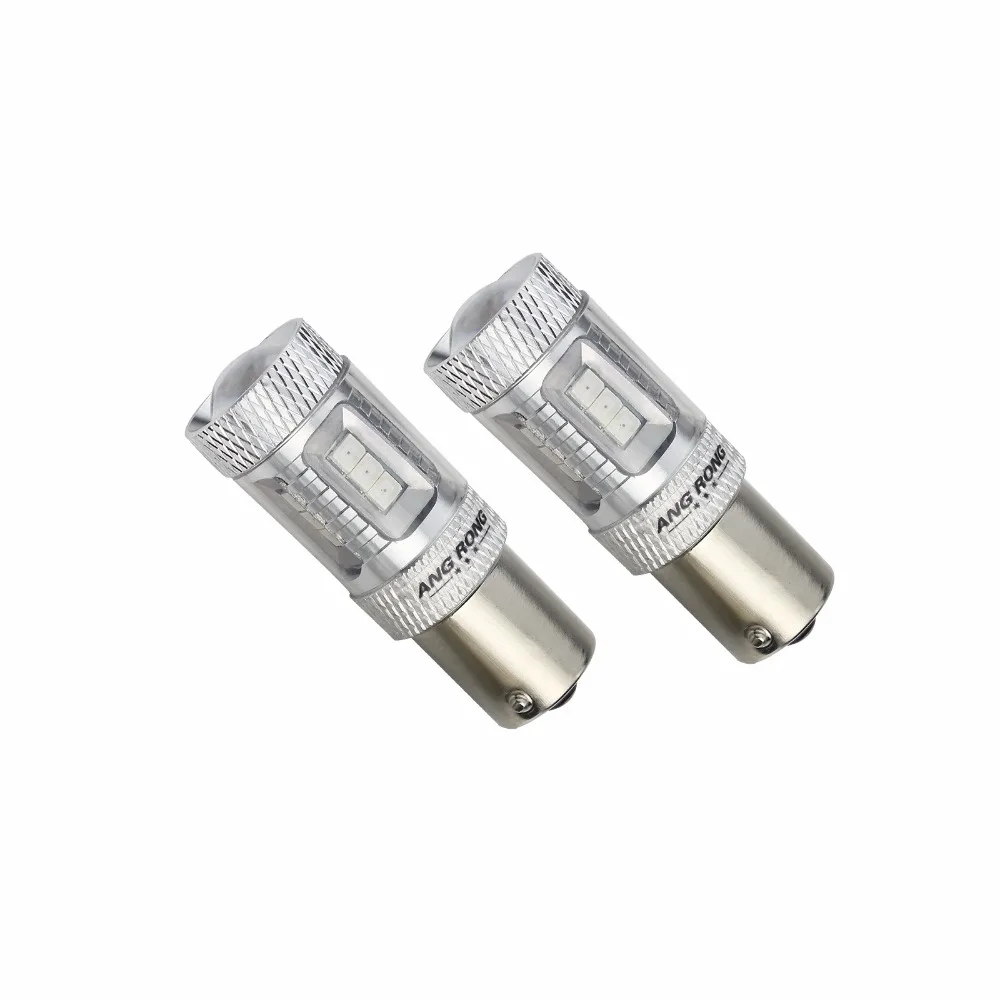 ANGRONG 2x Янтарный 1156 BA15s P21W 382 Автомобильный светодиодный светильник 15 SMD 2835