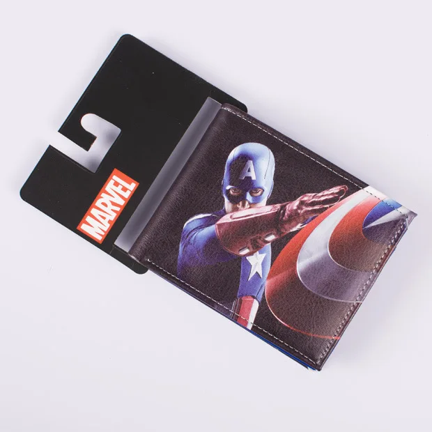 Прекрасный кошелек с рисунком из мультфильма «Железный человек» carteira Marvel Comics, кошелек с изображением Железного человека, подарок по цене доллара, детские кожаные короткие кошельки для мальчиков и девочек - Цвет: 005