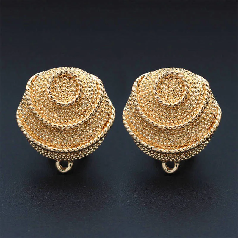 Металлические серьги клипсы с петлей вешалка 20 мм круглые основа сделай сам