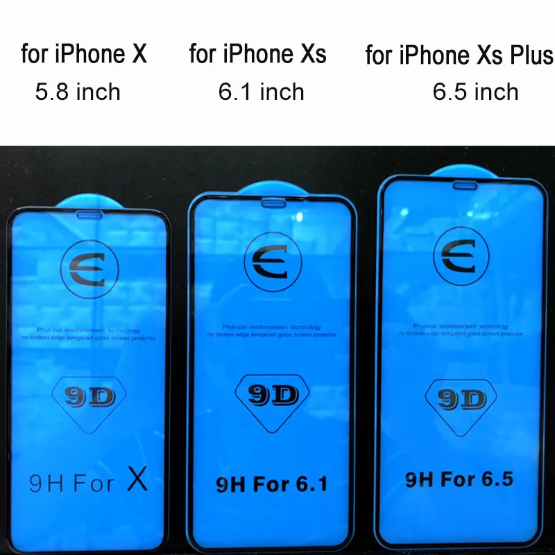 9D полное покрытие краев закаленное стекло для iPhone 8 7 6S X S Plus Защитное XS Защитная
