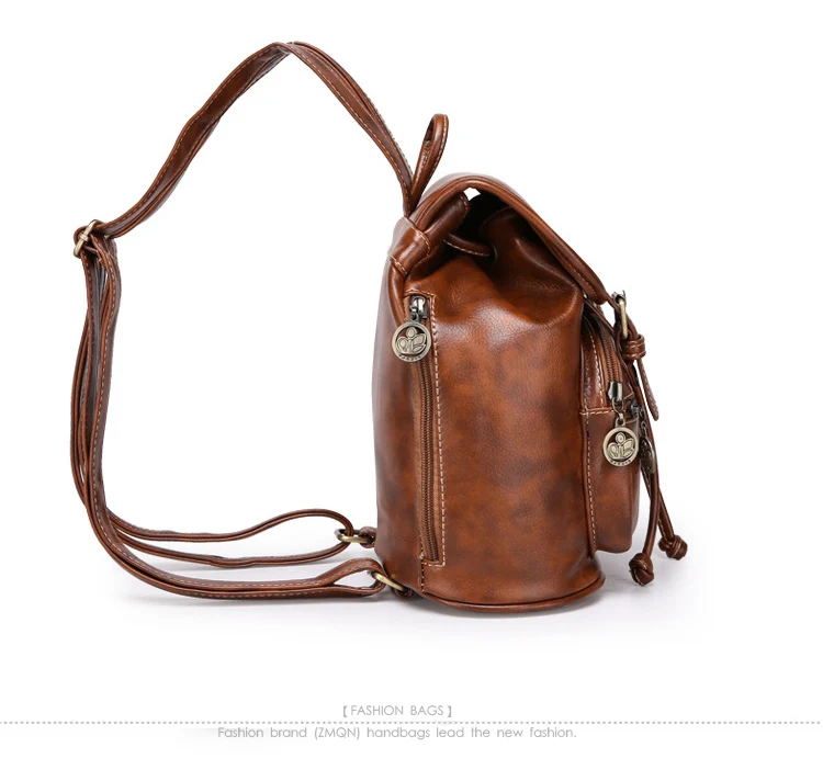 ZMQN рюкзак женский маленький Mochila Feminina коричневый высокое качество винтажные сумки для женщин кожаный рюкзак на молнии рюкзак C109