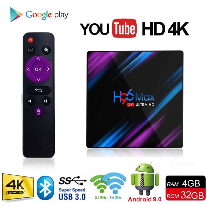 Новый Android 9 0 Smart tv Box 4 Гб ОЗУ 32 ПЗУ H.265 4K Wifi Play Store для Netflix Youtube телеприставка RK3318