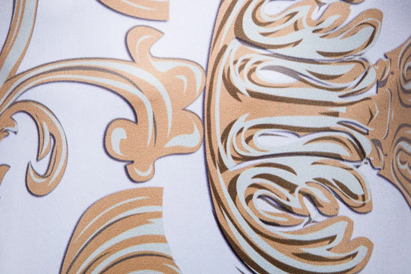 Роскошная брендовая мужская 3D футболка с золотым цветочным принтом 2018 модная в