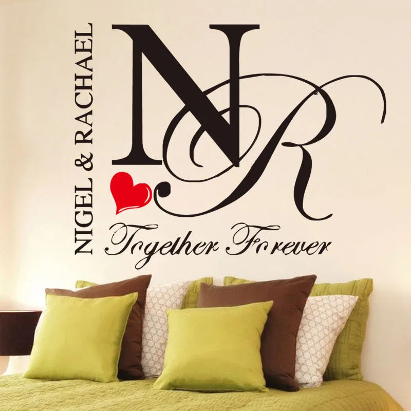 J30 Пользовательское Имя Начальная буква виниловая настенная наклейка со словами