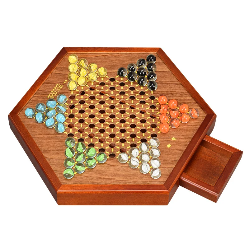 

Chinese Checkers , 12" Fine Wooden Chessboard , Classic Marbles Brand NEW