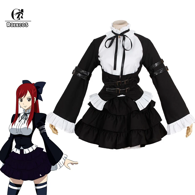 Женский костюм для косплея ROLECOS готический феи Тейл Erza Scarlet вечерние костюмы на