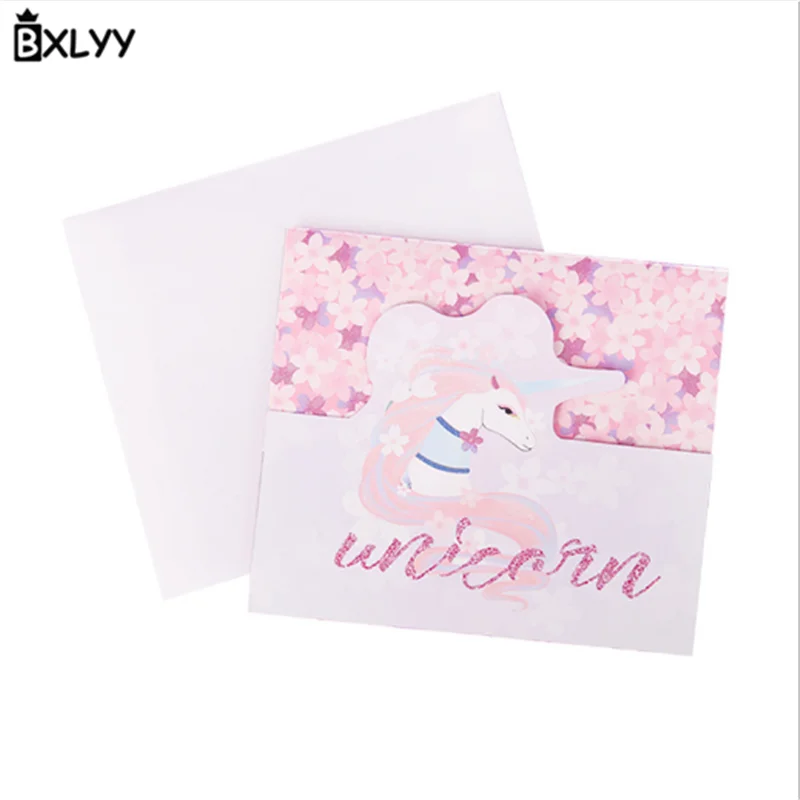 BXLYY Новинка 1 шт. поздравительная открытка с изображением единорога фламинго на