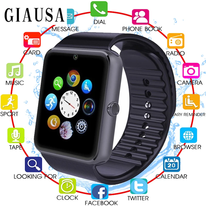 Умные часы SmartWatch поддержка сим карта TF телефонный Звонок Push Сообщение камера