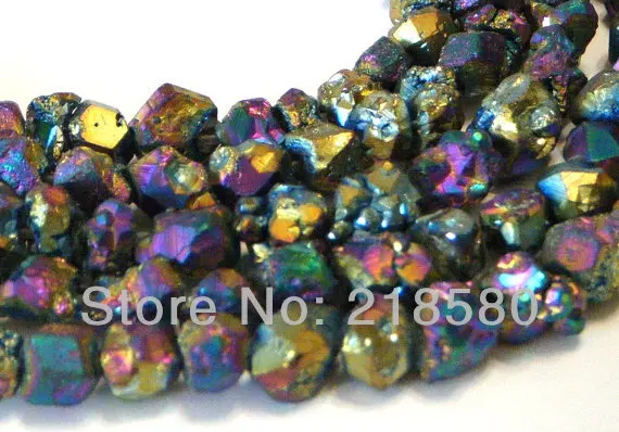 H TB08 Mystic Blue Purple Titanium Crystal кварцевый самородок Beads 16 дюймов|beaded chiffon cocktail dress|bead dropsbead