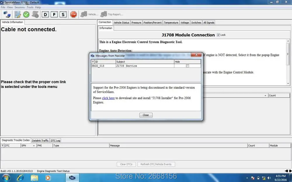Инструмент для диагностики и программирования internal сервисный сервис J1939 J1708