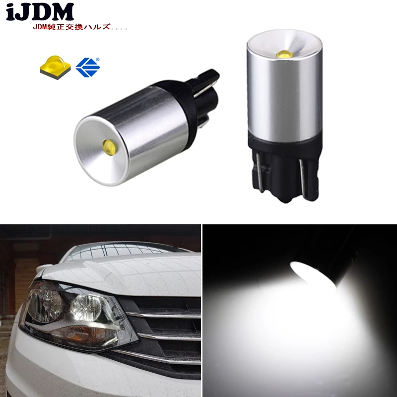 

iJDM 4pcs 6000K Xenon White XB-D T10 168 194 2825 W5W LED Bulbs For Parking Position Lights or License Plate Lights,T10 LED 12V
