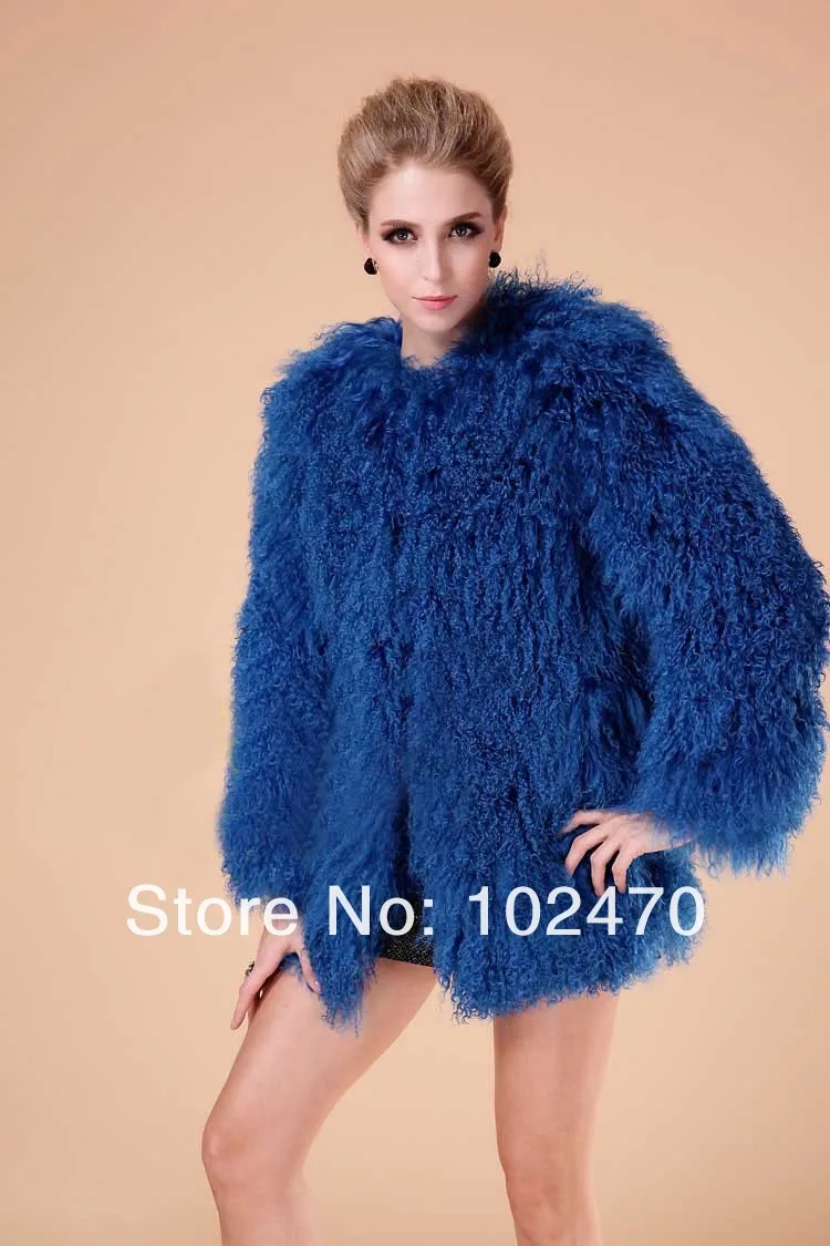 ManyFurs-Free Shipping Genunie100% Mongolian Sheep long Fur Coat Lamb fur Jacket many colors to be choiece size : S-XXL | Женская одежда