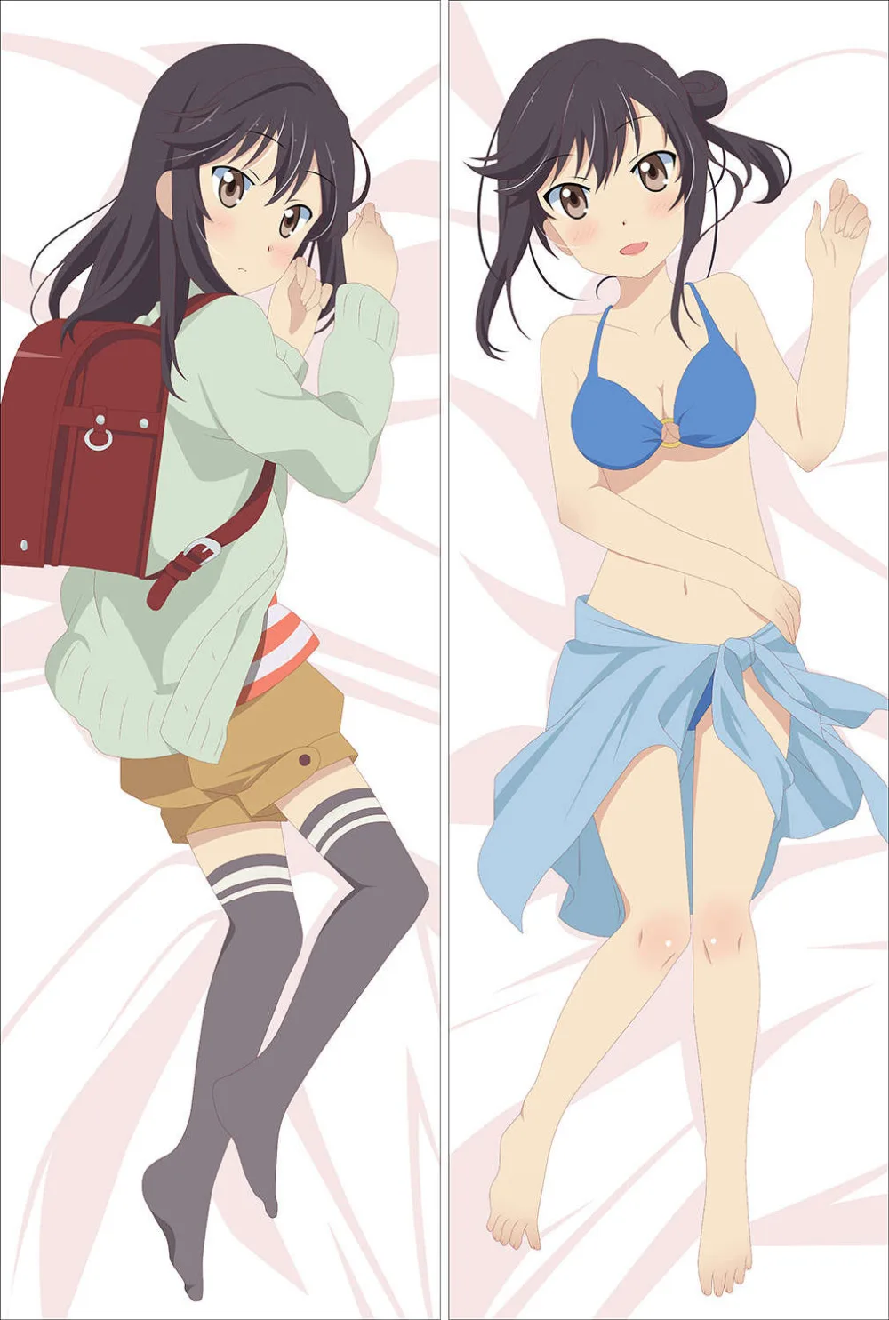 

Non Non Biyori anime Characters sexy girl ichijou hotaru & miyauchi renge throw pillow cover Nyanpasu body Pillowcase
