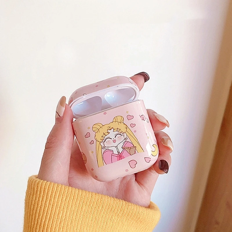 Милый розовый чехол Sailor Moon для airpods Мультяшные аксессуары Airpods Pro сумка зарядки