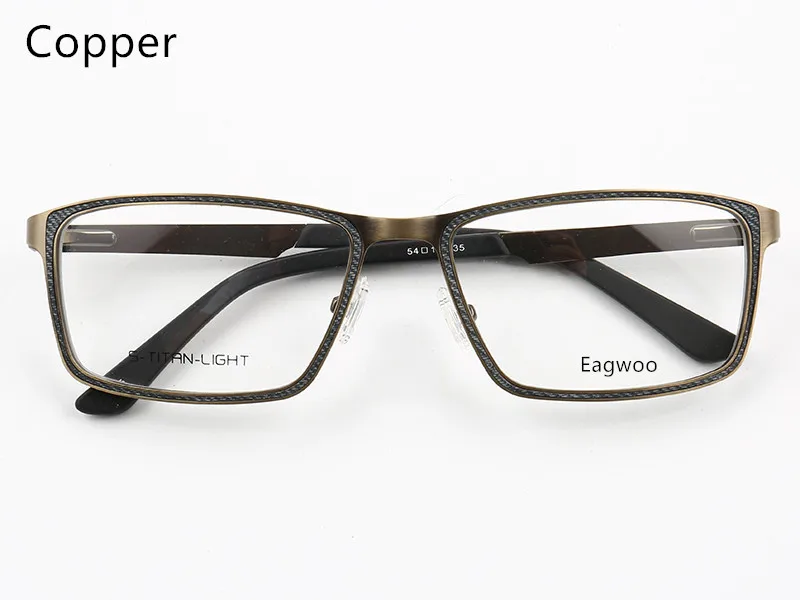 Copper Eagwoo мужские очки из металлического сплава, дизайнерские тканевые очки с полной оправой, модные очки по рецепту с весенним храмом 1951 - Цвет оправы: Copper