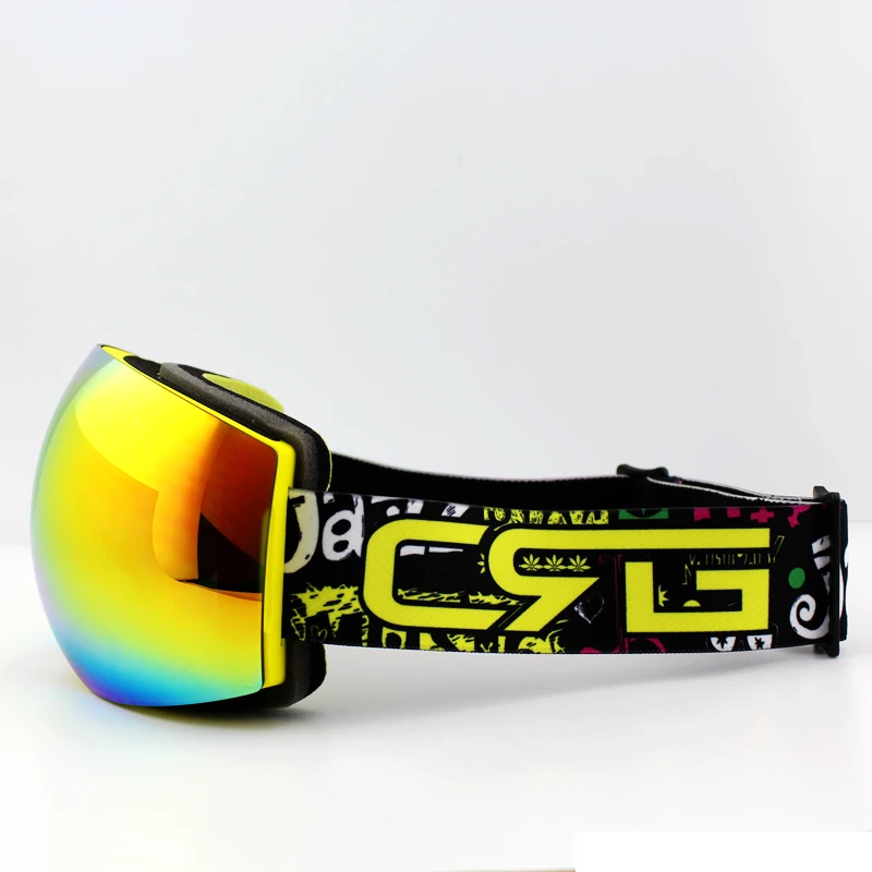 Брендовые лыжные очки 6 цветов двухслойная противотуманная большая Лыжная маска