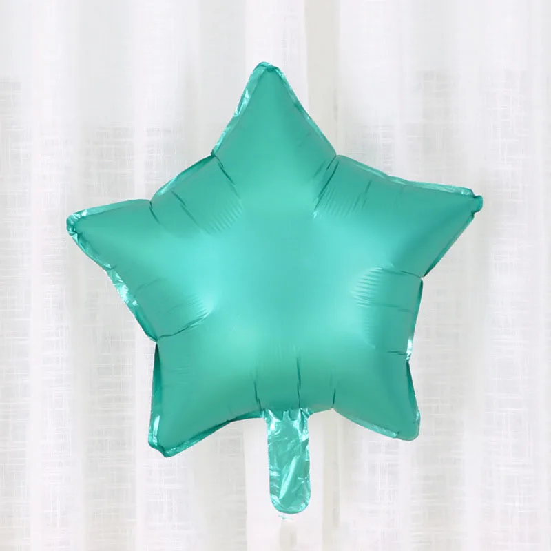 Mint Star 1 шт. 18 дюймов Сердце Звезда металлик матовое сердце гелиевый воздух воздушный шар из фольги шары для свадьбы и дня рождения вечерние украшения для детского душа - Цвет: Mint Star