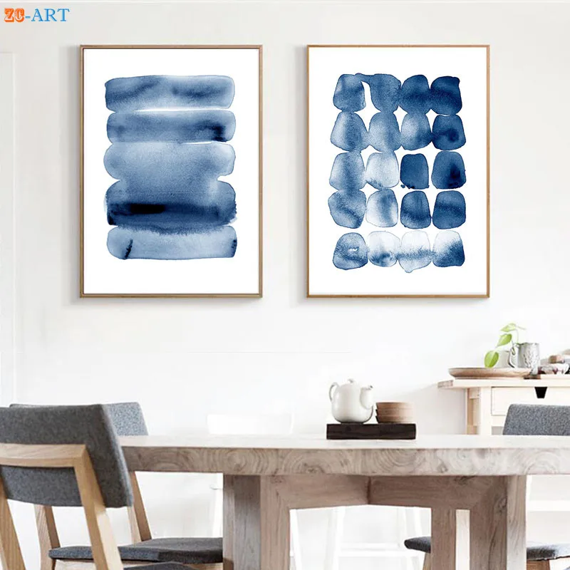 Акварельные абстрактные принты на холсте Настенная картина в минималистичном