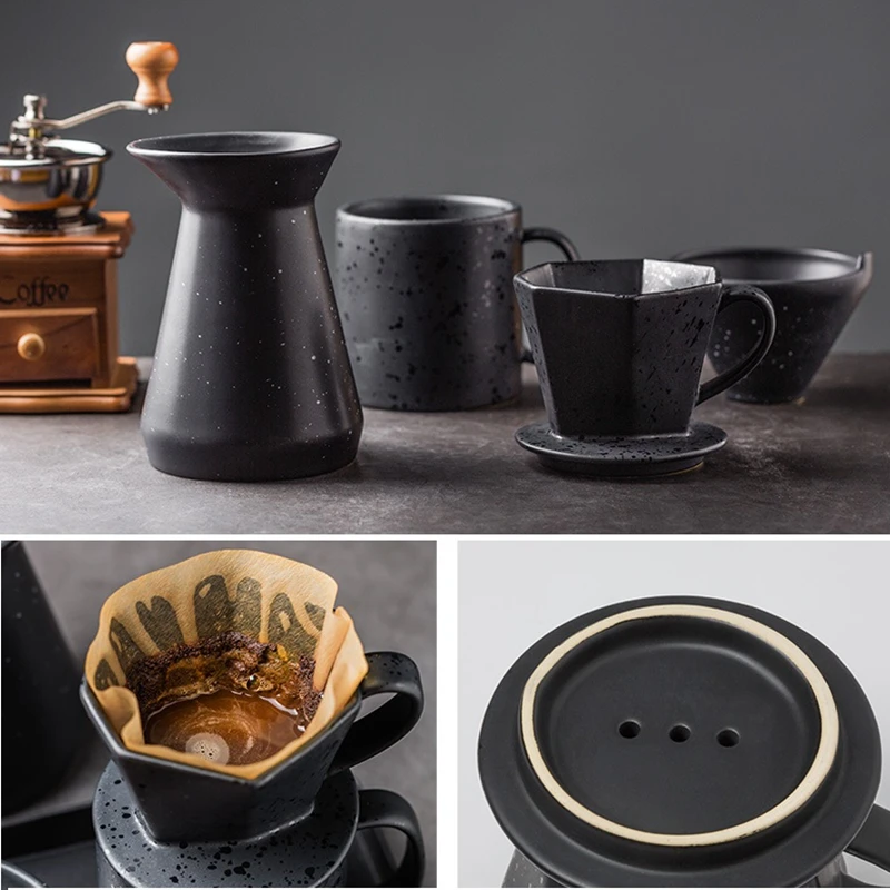 Новые 2 в 1 Керамика Кофе фильтр чашка кружка комплект многоразовые залить