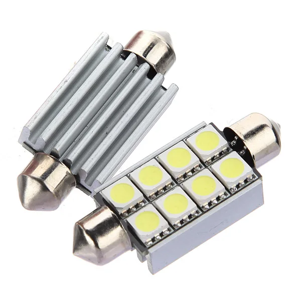 Высокое качество 42 мм 8 SMD 5050 светодиодный чистый белый купол с фестонами CANBUS Error Free салона авто светильник лампочка 12V