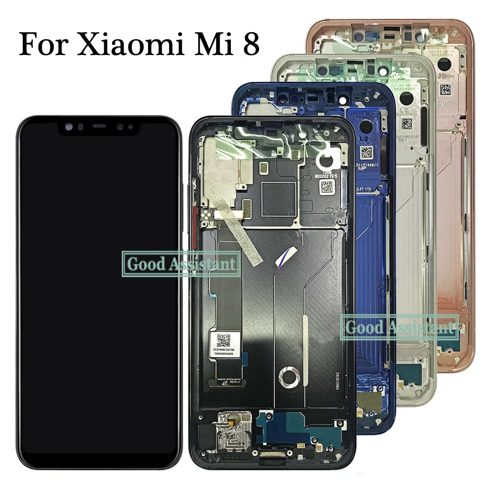 Протестированный высококачественный 6,2 дюймовый ЖК-дисплей для Xiaomi mi 8 mi 8, кодирующий преобразователь сенсорного экрана в сборе, запасные части с рамкой
