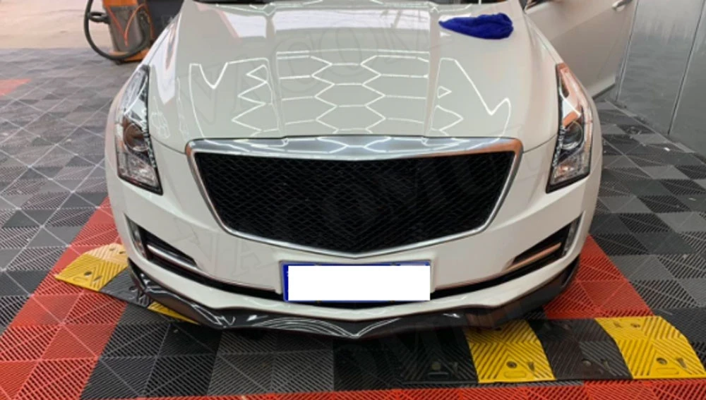 Передний передний спойлер для губ Cadillac ATS- 3 шт./компл. ABS Карбон черная головка бампер подбородок Лопата защита автомобиля Стайлинг