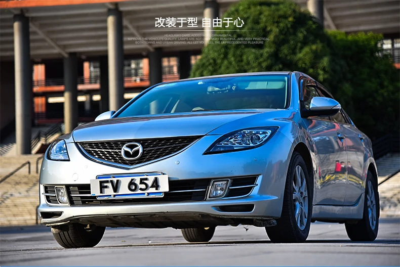 Автомобильный головной светильник для Mazda 6 светодиодный точечный головной светильник s для Mazda 6 Головной фонарь светодиодный DRL передний светильник Биксеноновая линза двойной луч HID комплект