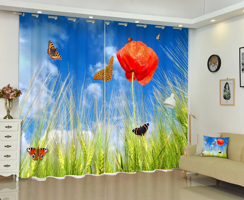 

Creative 3D Picture Window Curtain For Living Room