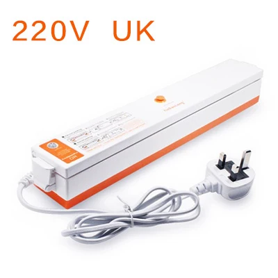 Orange 220 UK Plug Best Электрический вакуумный Еда уплотнитель упаковочная машина 110 220 В дома Плёнки упаковщик вакуумный упаковщик в том числе 15 шт. Сумки вакуум герметик - Цвет: Orange 220 UK Plug