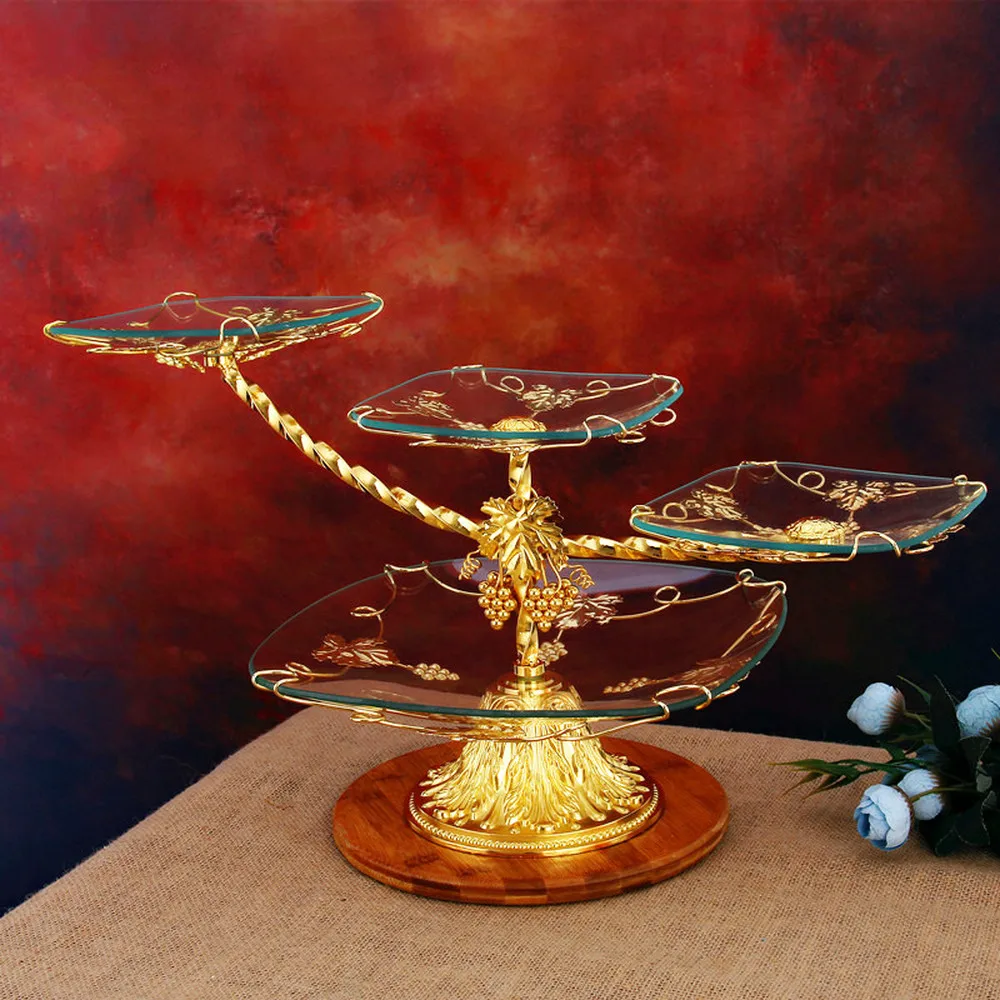 Роскошная стеклянная тарелка для фруктов в Европейском стиле Современная