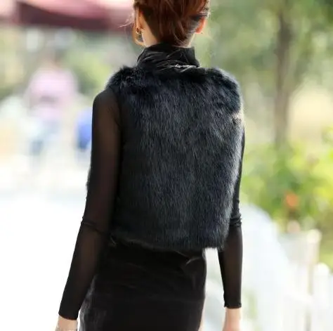 Новинка 2018 зимнее женское пальто из искусственного меха жилет меховые жилетки