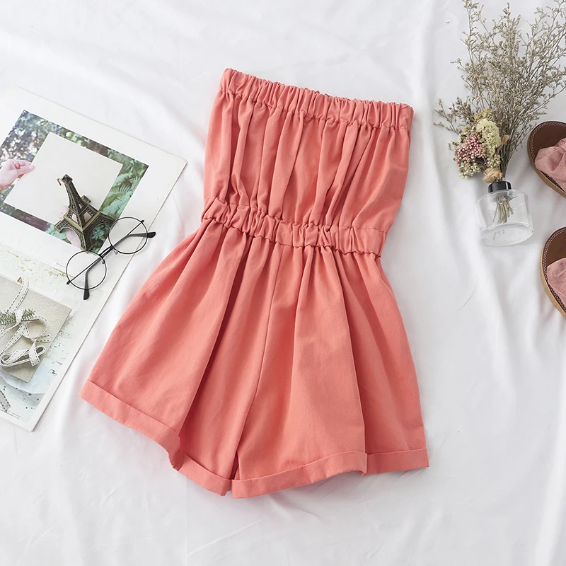 2019 новый летний комбинезон женский тонкий короткий шорты пляж кэжуал спортивная