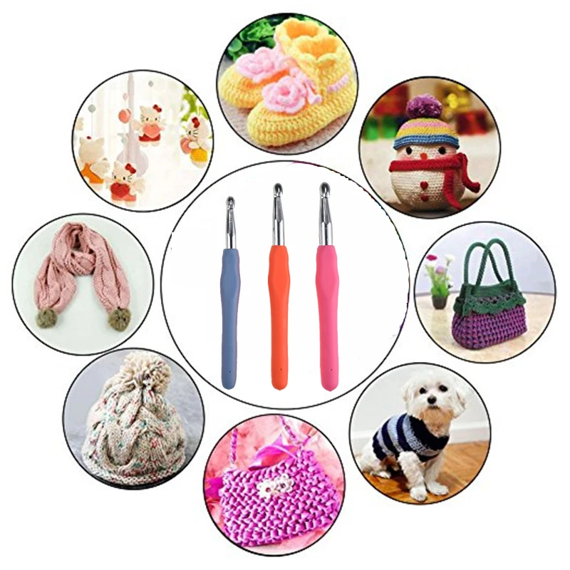 

Looen Huge Size 8.0mm-10.0mm Crochet Hook Soft Grip Handle Yarn Weave Knitting Needles Big Size Crochet Needles Women DIY Tools