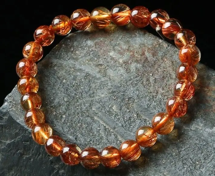 Бесплатная доставка 7 5 8 мм натуральный медный волос Rutilated кварцевые хрустальные