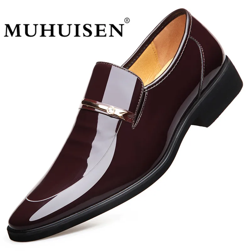 MUHUISEN/Мужские модельные кожаные туфли слипоны Модные мужские официальная