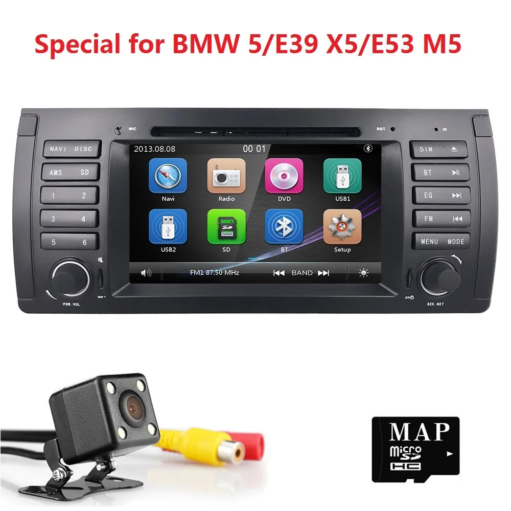Dvd-плеер автомобиля для BMW E39 E53 X5 Авторадио навигации с Bluetooth DAB + RDS заднего SWC