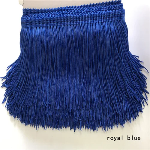 royal blue SASKIA 10 метров 9 см длинная кружевная отделка лента Материал кисточка бахрома отделка шитье Сделай Сам латинское платье занавеска ткань аксессуар 3,54" - Цвет: royal blue