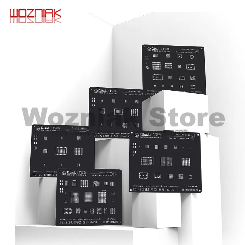 QIANLI 3D черная стальная сетка для iphone 8p 8 7p 7 6s p 6p 6s 6 5S 5 универсальный модуль связи Базовая полоса Оловянная посадочная ремонтная сетка